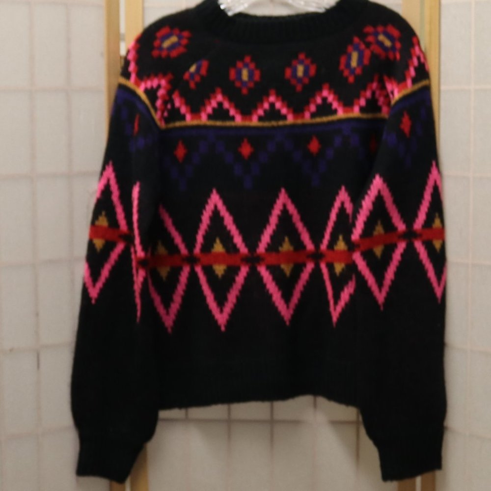 NWT Arizona Jean Co. Black/Pink Sweater #449